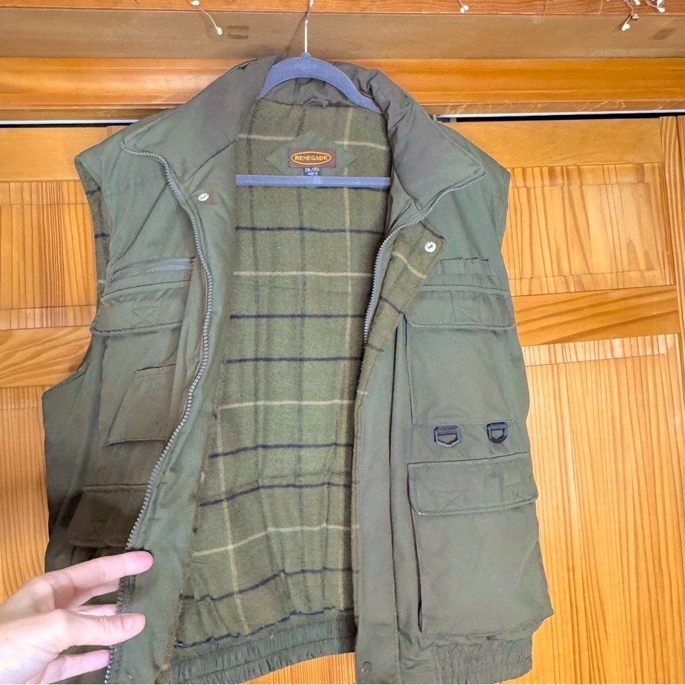 Renegade Outdoor Olive Green Flannel Lined Hunting Vest